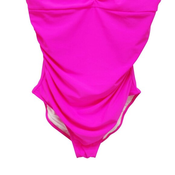 Hot Pink One-Piece Swimsuit  Adjustable Straps Sweetheart Neckline Womens Size L - Picture 7 of 8